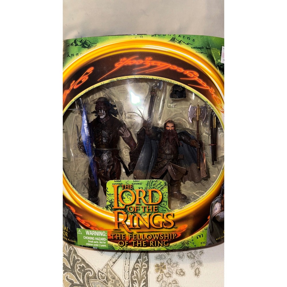Toy Biz Lord of the Rings Gimli vs Uruk-Hai Warrior Action Figure 2-Pack NIB